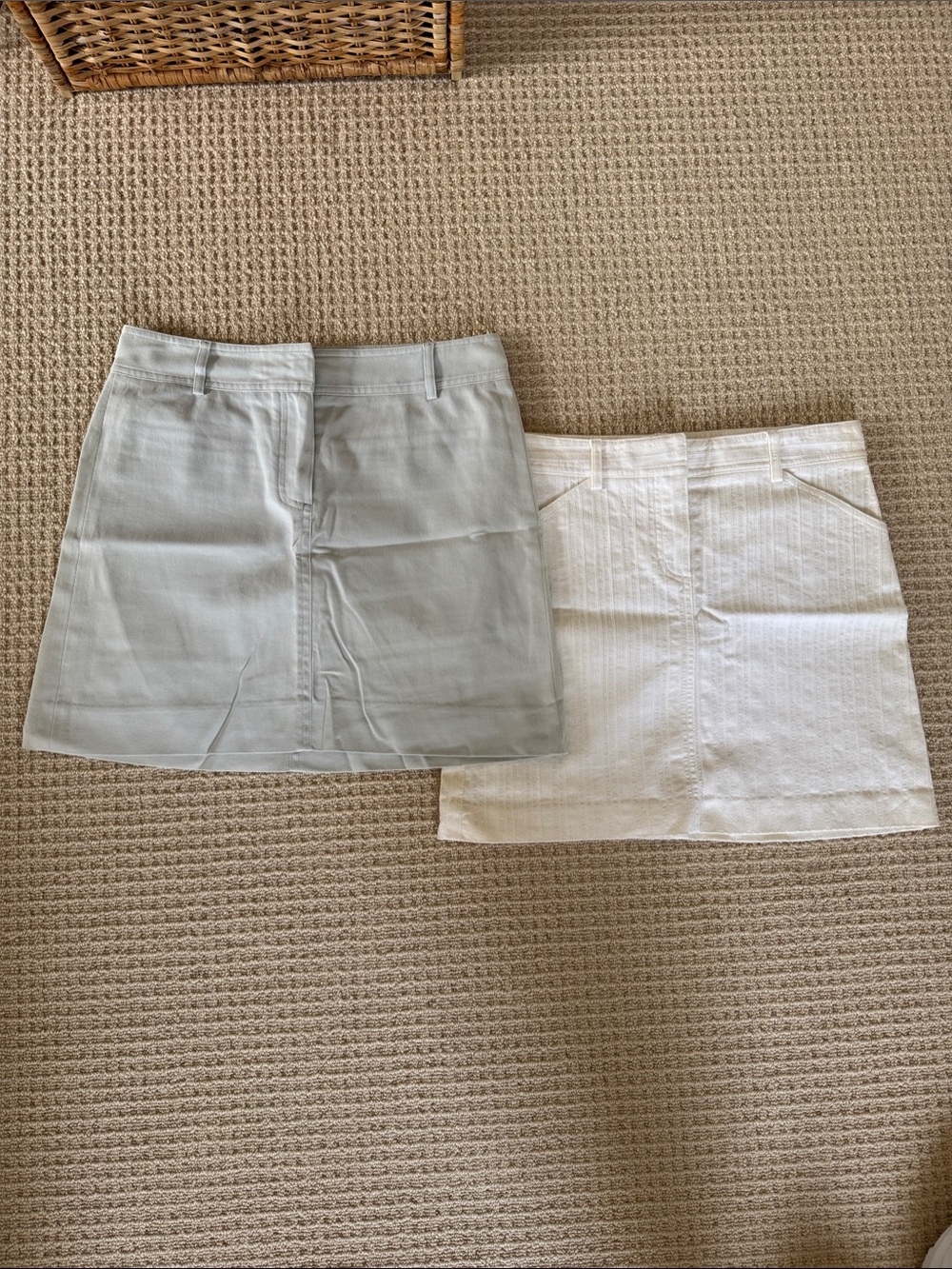 Vintage Theory White and Light Blue Mini Skirt Set Size 0
